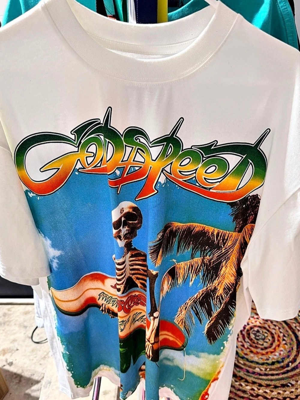 Godspeed Miami Surf Club T-Shirt Graphic Tee White & Blue